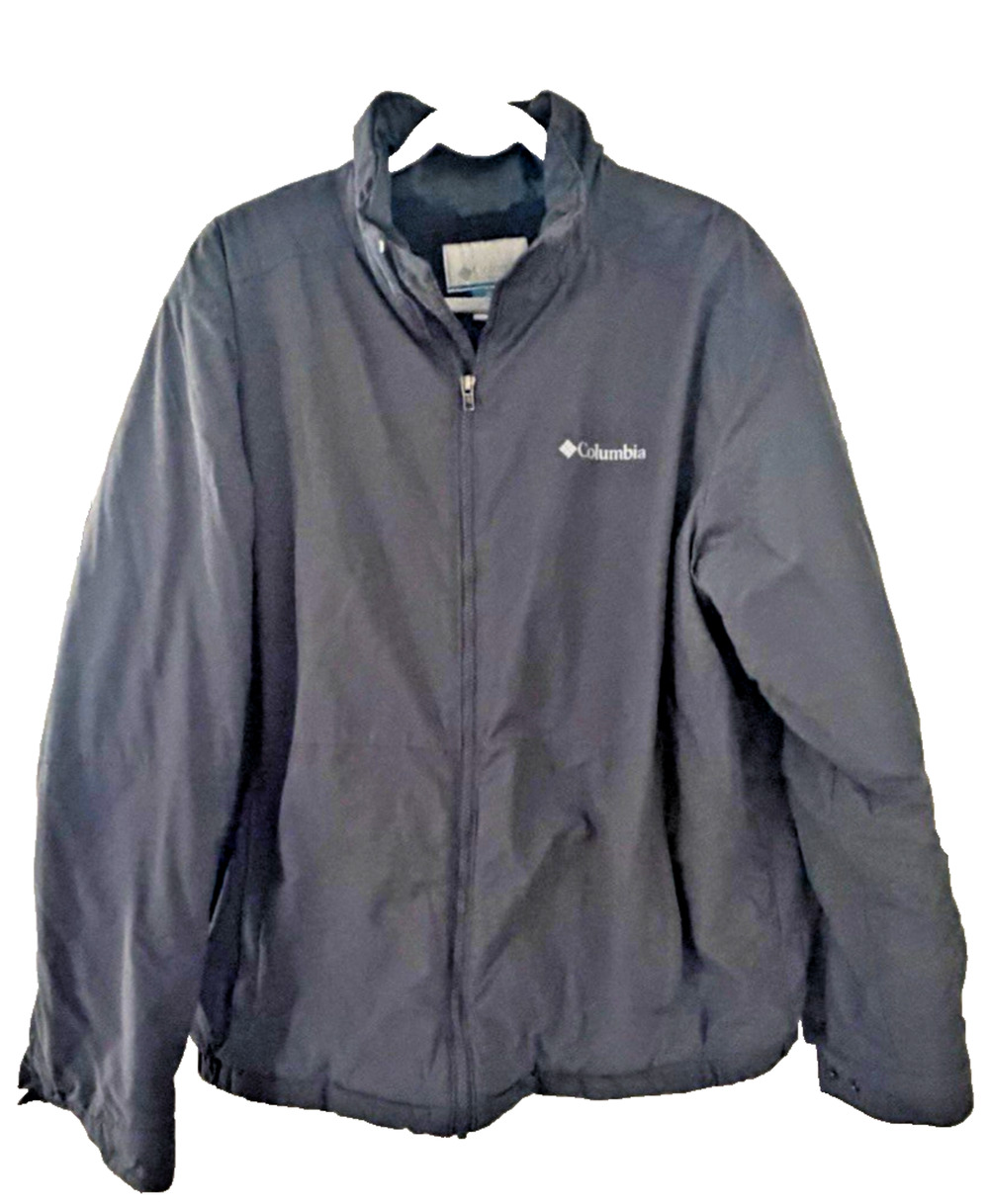 Columbia Men's Full Zip Fleece-Lined Nylon Jacket Gray Size XL